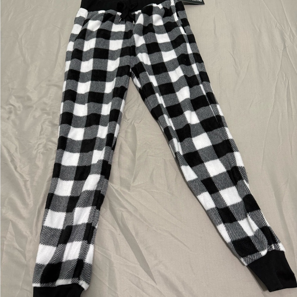 Cozy Black and White Plaid Women's Pants